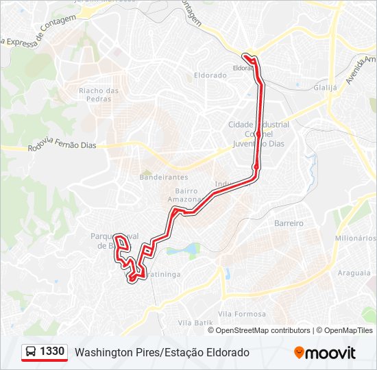 1330 bus Line Map