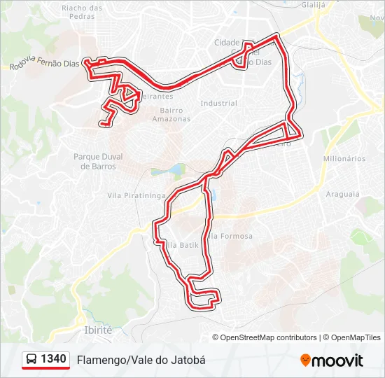 1340 Bus Line Map