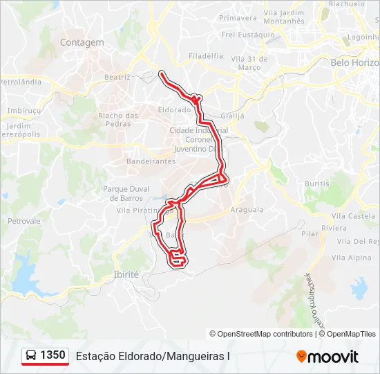 1350 Bus Line Map
