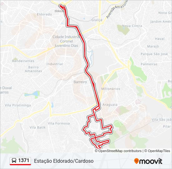 1371 bus Line Map