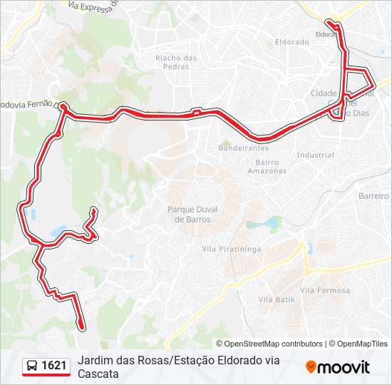 Mapa de 1621 de autobús