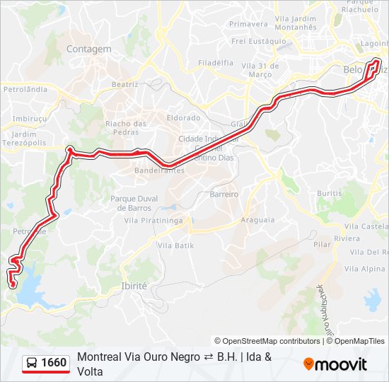 Mapa de 1660 de autobús