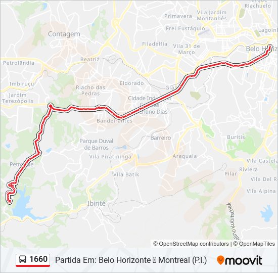 Mapa de 1660 de autobús