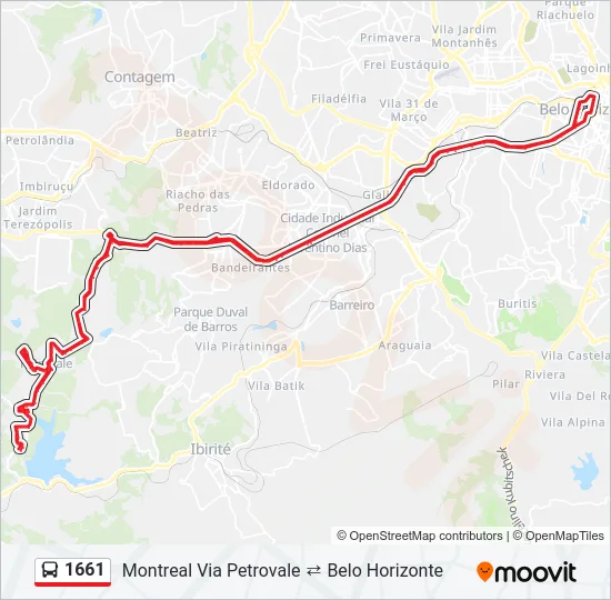 1661 Bus Line Map