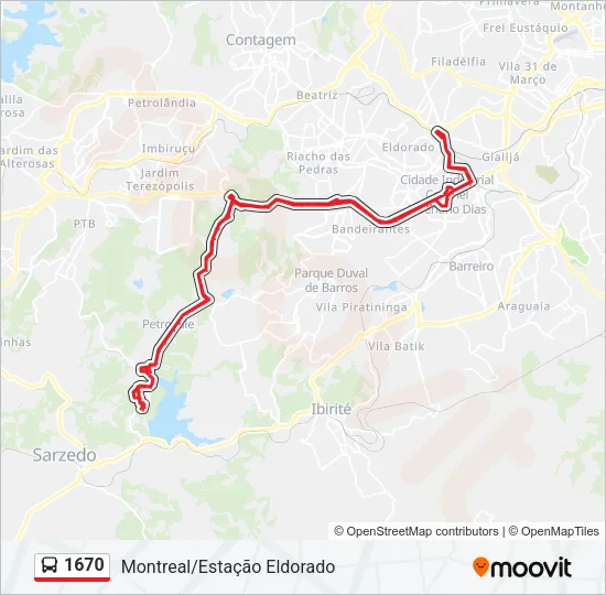 1670 Bus Line Map