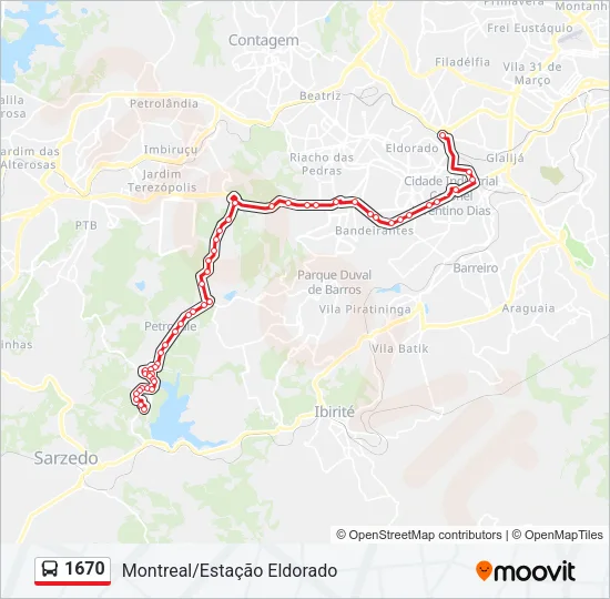 1670 Bus Line Map