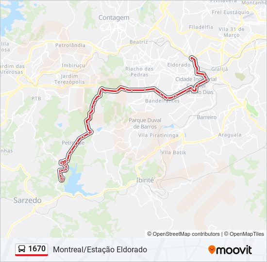 Mapa de 1670 de autobús