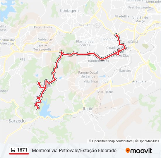 1671 bus Line Map