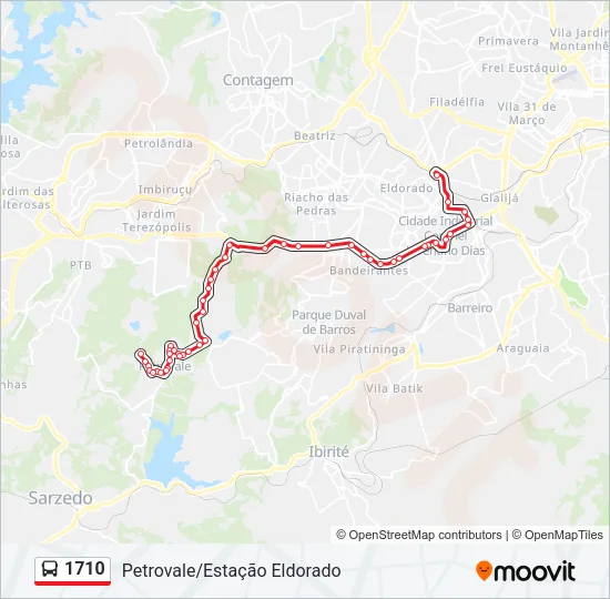 1710 Bus Line Map