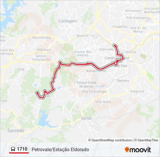 1710 bus Line Map