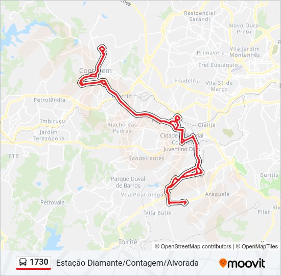 1730 bus Line Map