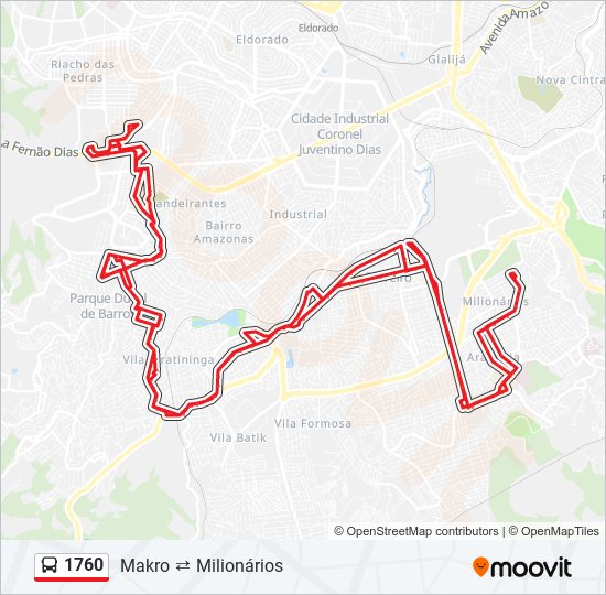 Mapa de 1760 de autobús