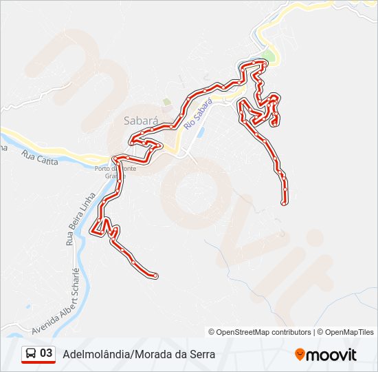 Mapa da linha 03 de ônibus