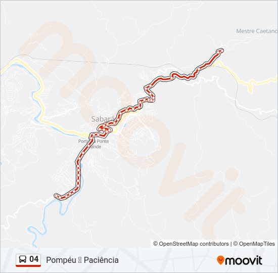 Mapa da linha 04 de ônibus