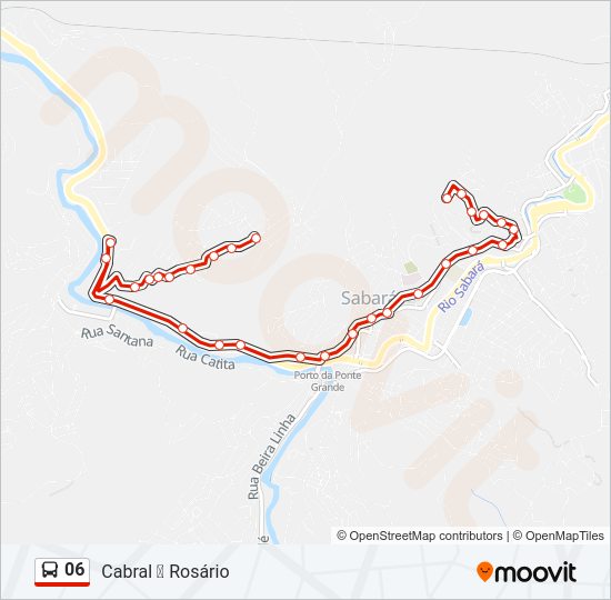 Mapa da linha 06 de ônibus
