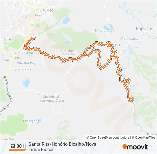 001 Bus Line Map
