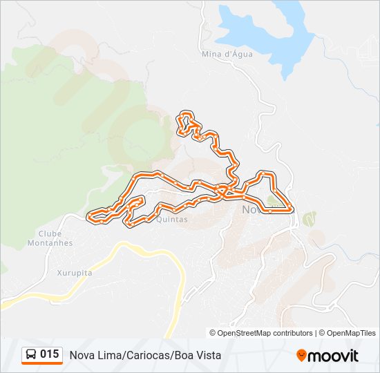 Mapa da linha 015 de ônibus