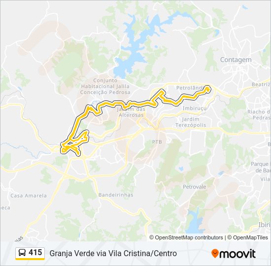 Mapa da linha 415 de ônibus