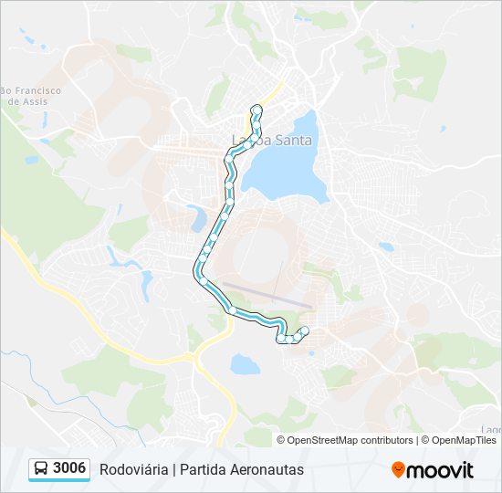 Mapa da linha 3006 de ônibus