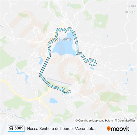 Mapa da linha 3009 de ônibus