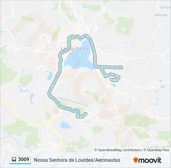 Mapa da linha 3009 de ônibus