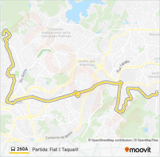 260A Bus Line Map