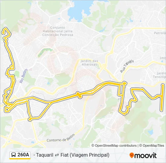 260A Bus Line Map