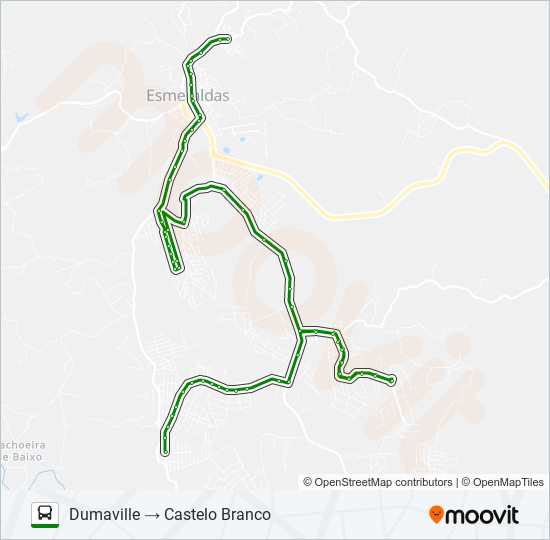 Mapa da linha C005/C007 de ônibus