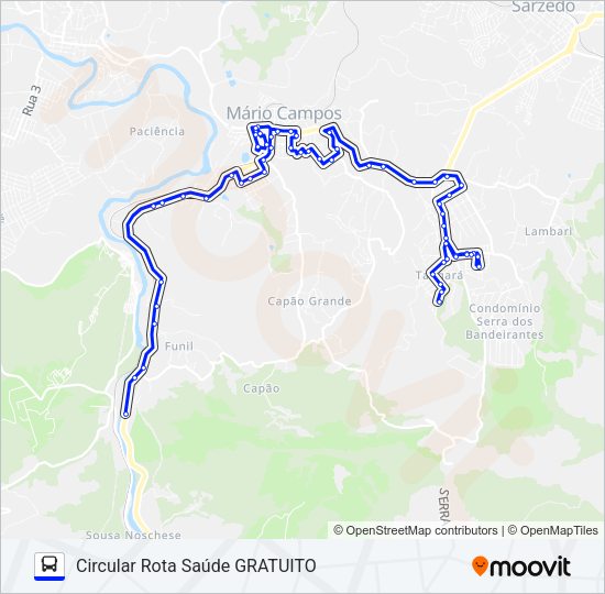 Mapa da linha CIRCULAR SAÚDE de ônibus
