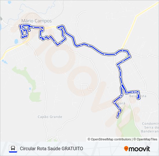 Mapa da linha CIRCULAR SAÚDE de ônibus