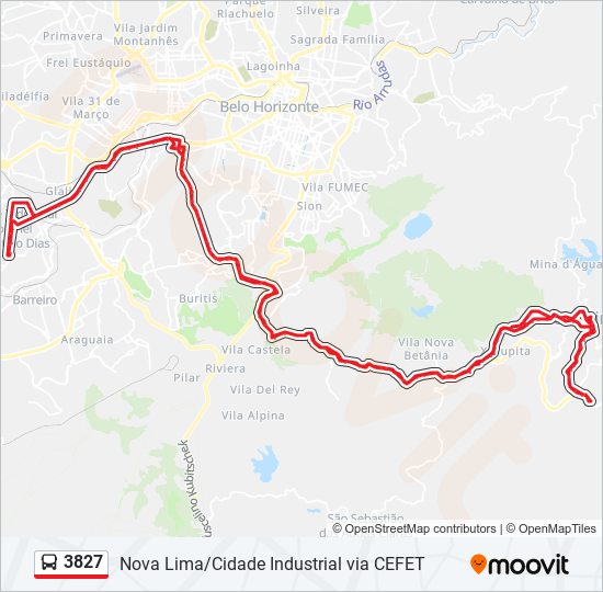 Mapa de 3827 de autobús