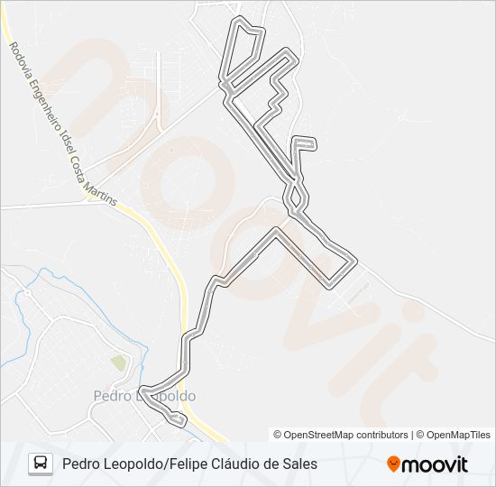 Mapa da linha 170 de ônibus