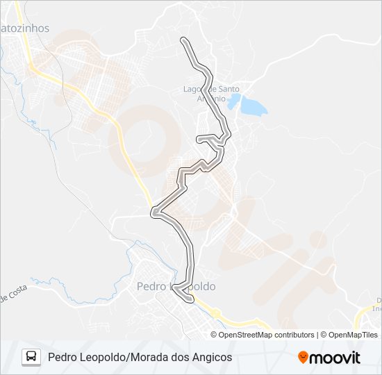 Mapa da linha 180 de ônibus