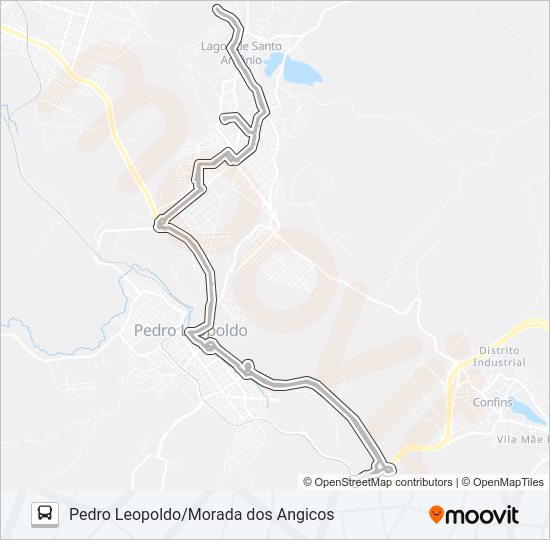 Mapa da linha 180 de ônibus