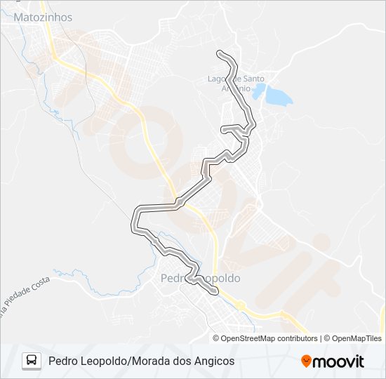 Mapa da linha 180 de ônibus