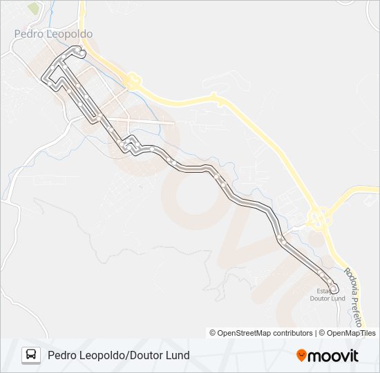 Mapa da linha 190 de ônibus