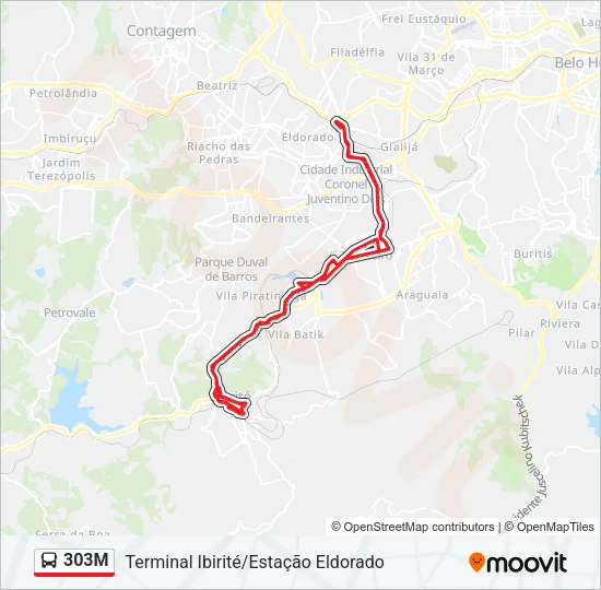 303M Bus Line Map
