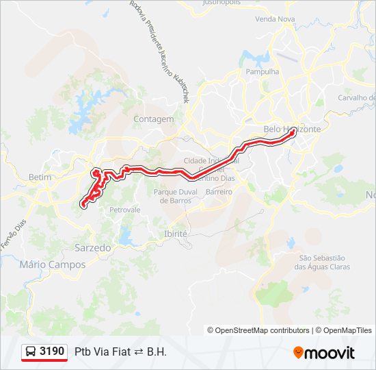 Mapa de 3190 de autobús