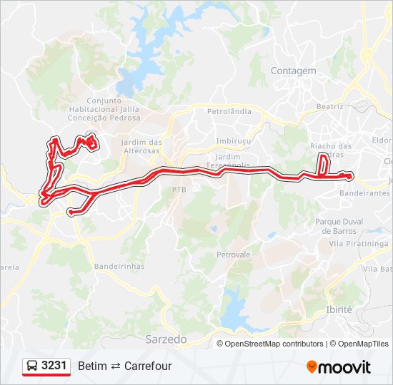 Mapa de 3231 de autobús