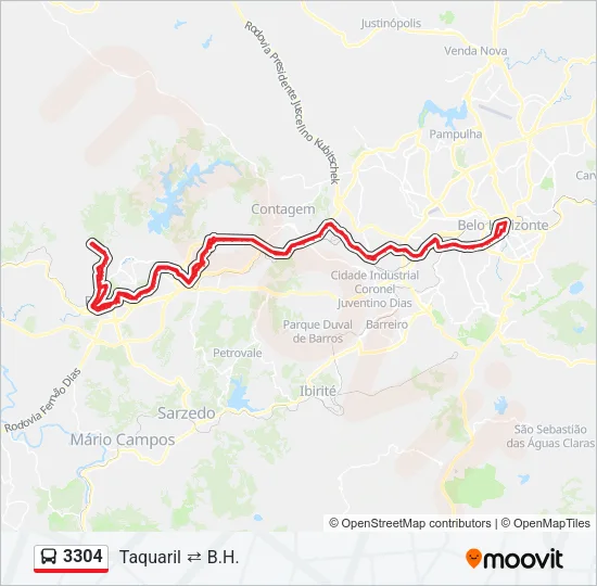 3304 Bus Line Map