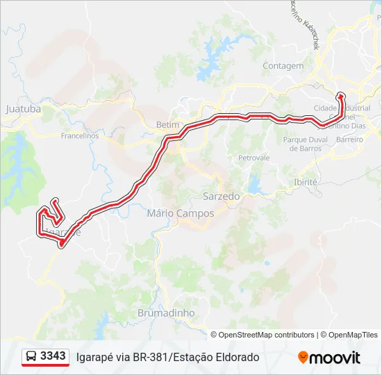 3343 Bus Line Map