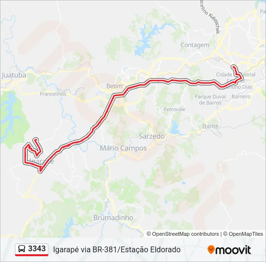3343 Bus Line Map