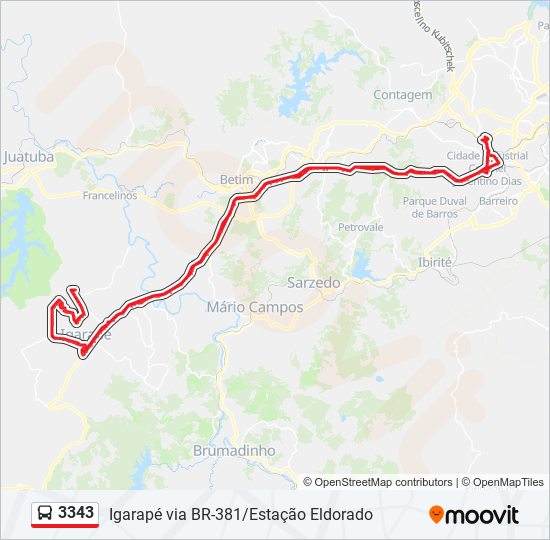 3343 bus Line Map