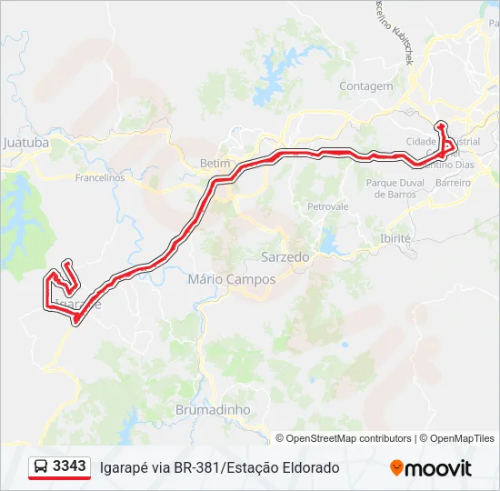 3343 Bus Line Map