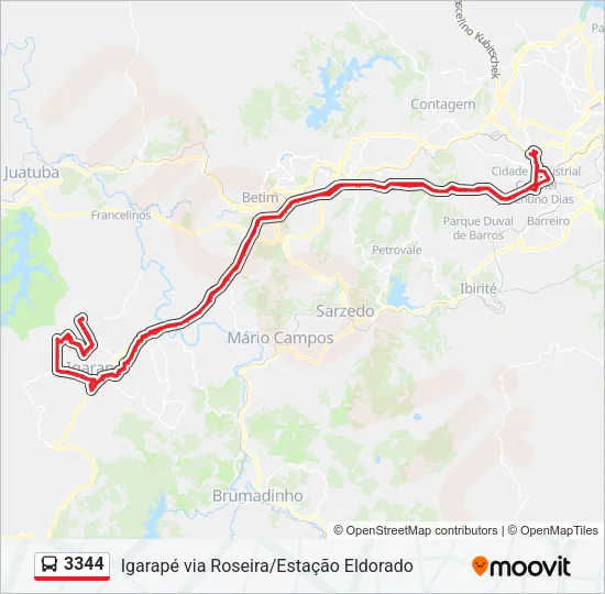 3344 Bus Line Map