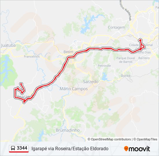 Mapa de 3344 de autobús