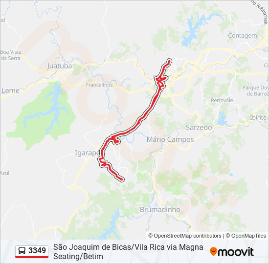 Mapa de 3349 de autobús