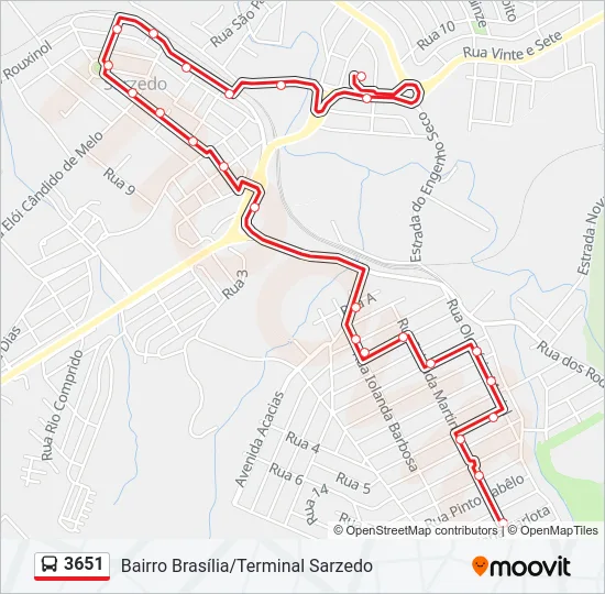 3651 Bus Line Map