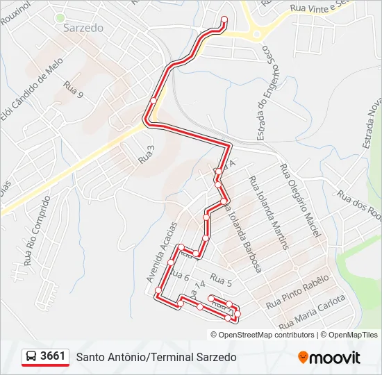 3661 Bus Line Map