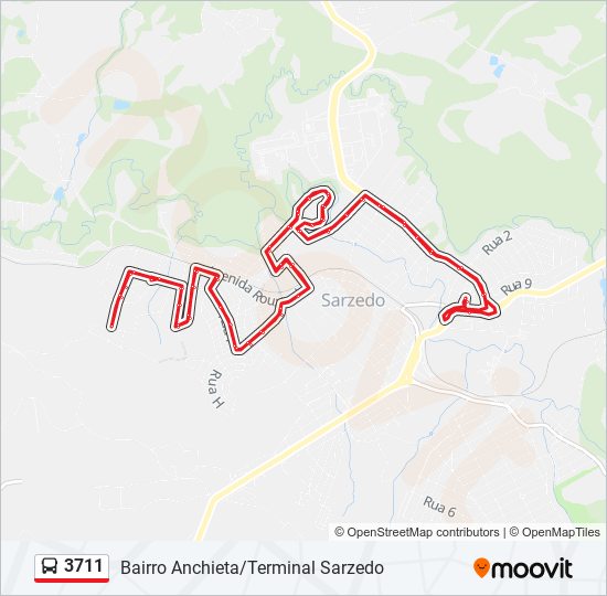 3711 bus Line Map